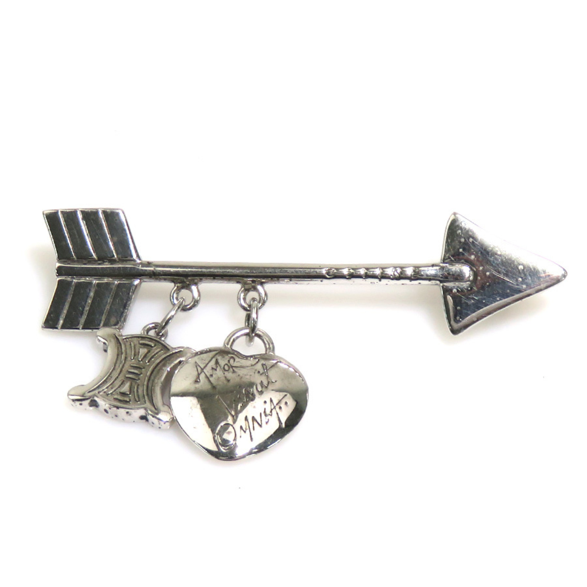 Celine Macadam Arrow Heart Brooch In 925 Sterling Silver, Women's, Free Shipp...